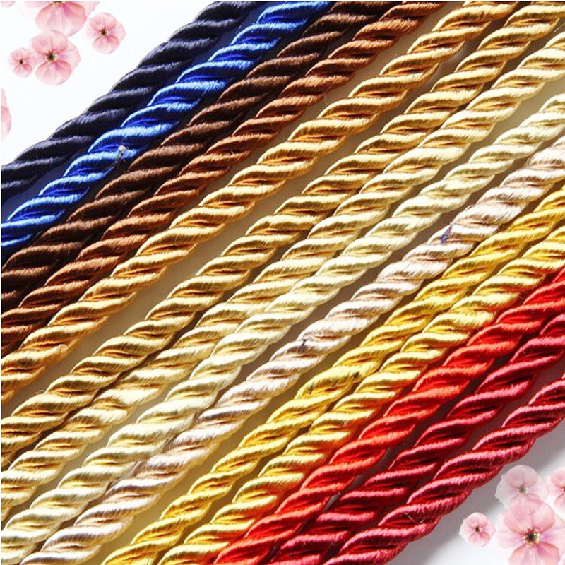 5mm 5 meters 3 Shares Twisted Cotton Nylon Cords Colorful DIY Craft Braided Decoration Rope Drawstring Belt Accessories JK2020