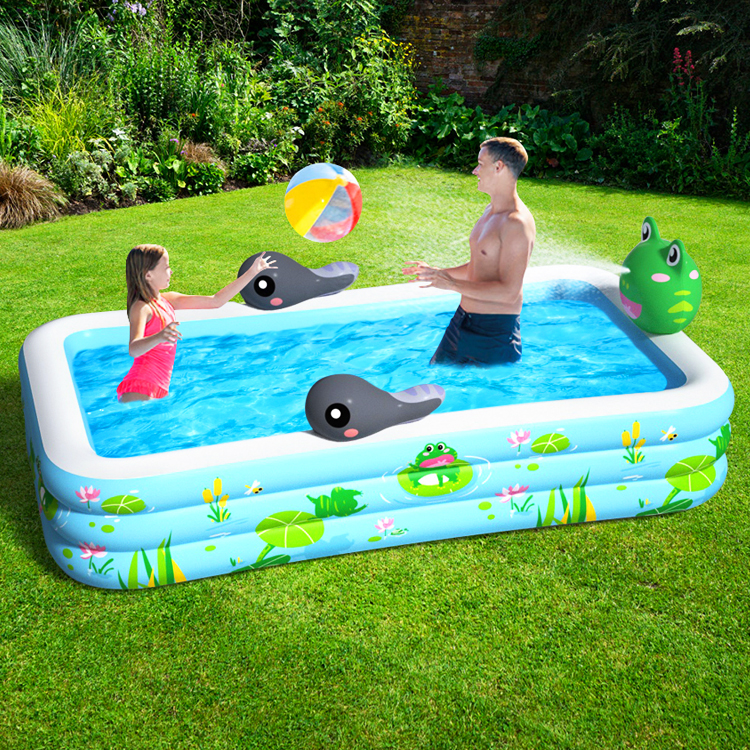  Kids inflatable swimming pool, PVC outdoor frog sprinkler pad, Air Pool used swimming pool water toy pool