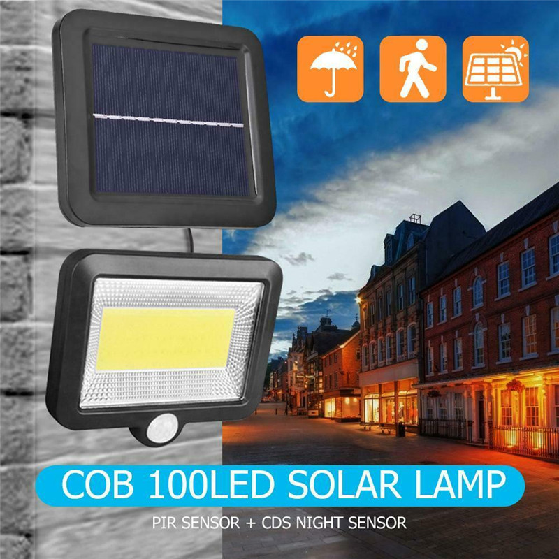 COB 100 LED Solar Light Outdoor Wall Lamps PIR Motion Sensor Split Solar Wall Light Spotlights Security Emergency Lighting Lamp