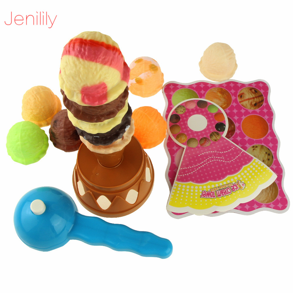 Ice Cream Stack Up Play Tower Kitchen Toys Kids Miniature Food Set Toy Children Girls Pretend Play Toys Birthday Gifts
