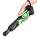 100Nm Electric Wrench 3/8" Cordless Ratchet 42V Rechargeable Scaffolding Right Angle Wrench Tool with 1/2 Battery Charger Kit