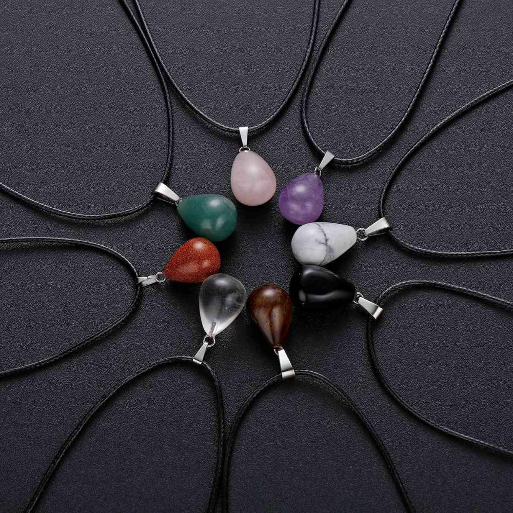 Teardrop Stone Pendants Natural Drop Charms Water-Drop Stone women Necklace for DIY Jewelry Making