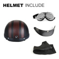 Adult Motorcycle Helmet Casque Moto Classic Retro Riding Safety Motorbike Helmet With Goggles Capacetes Para Moto Capacete