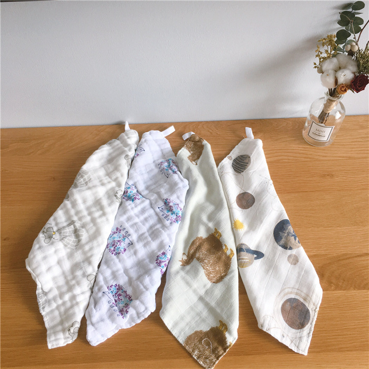 Muslin Square Baby Towel Pure Cotton Children Face Towels Soft Handkerchief Feeding Salivia Towel For Newborns Infants 25*25cm
