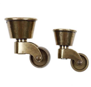 2Pieces Wheel Diameter:28mm Antique Bronze Vintage European Furniture Casters Mute Pulley