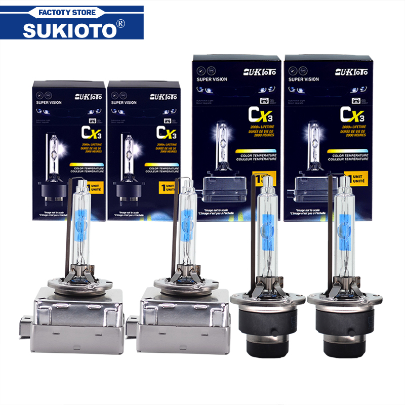 SUKIOTO 2PCS New Super Vision 5500K 55W D1S D2S D3S D4S Xenon HID Headlight Bulbs With Coating Layer 35W D1S D2S HID Xenon Lamp