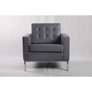 grey leather knoll sofa