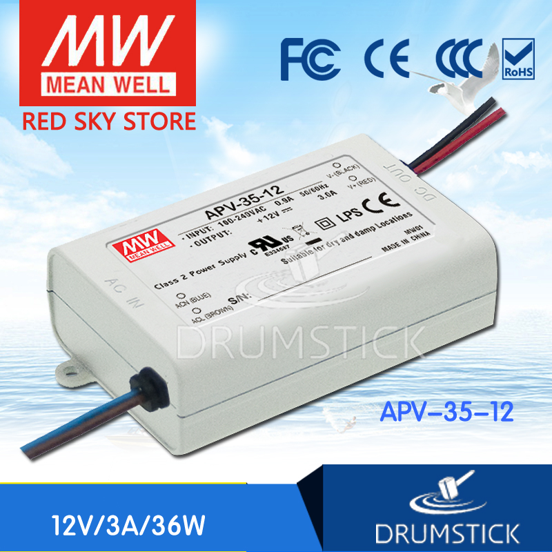 Steady MEAN WELL APV-35-12 12V 3A meanwell APV-35 12V 36W Single Output LED Switching Power Supply