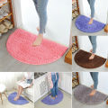 Half Moon Round Rug Semi Circle Machine Washable Rubber Back Mat Soft Chenille Non-Slip Bathroom Bedroom kitchen Home Textile