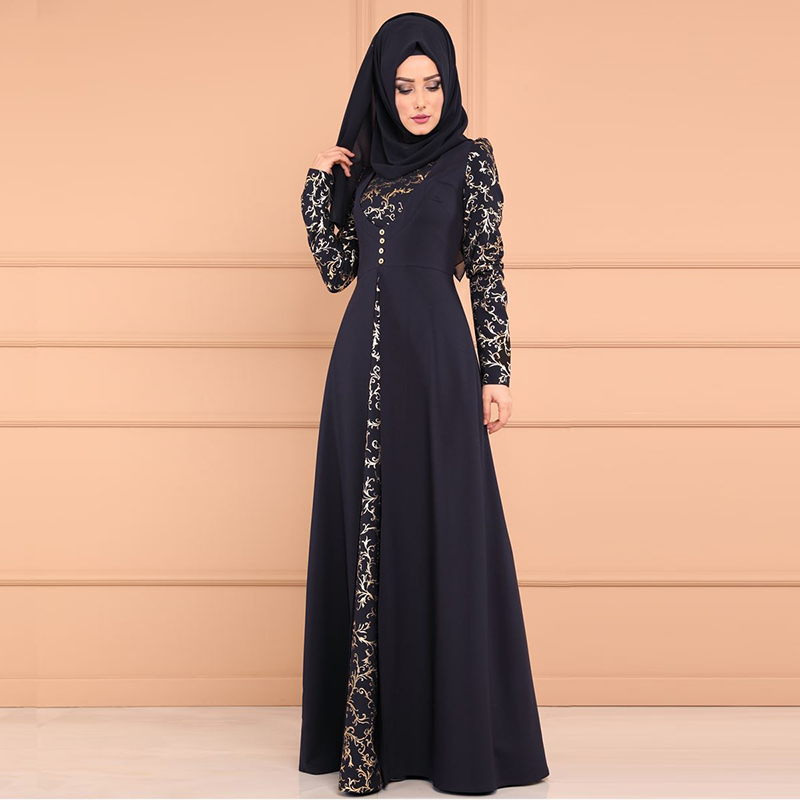 Solid Black Islamic Muslim Abaya Dubai Women Muslim Sets Fashion Maxi Dress Hijab Dress India American Clothing Turkey Caftan