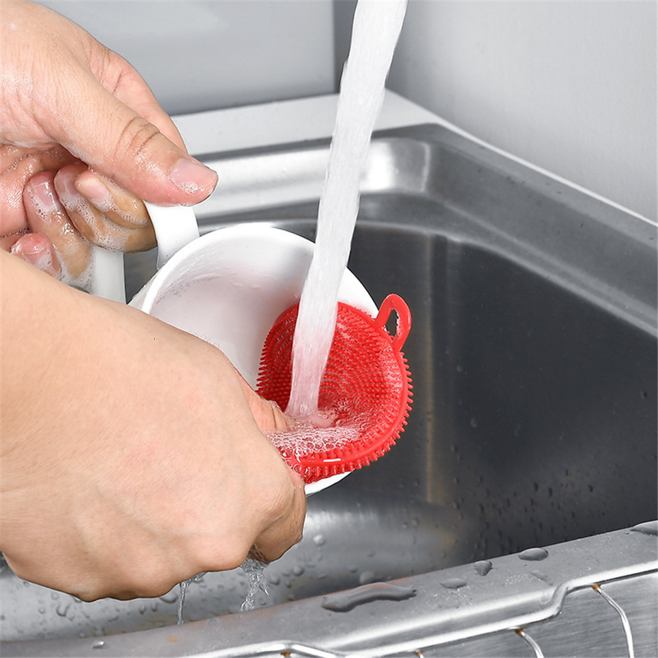 Silicone Wash Tools Dish Brush Towel Scrubber Dishwasher Fruits Vegetable Cleaning Washer Clean Microwave Cleaner Kitchen Gadget