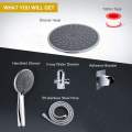 5 Modes Rainfall Shower Head High Pressure Shower Head 3-Way Water Diverter Stainless Steel Hose Set Handheld Showerhead Combo