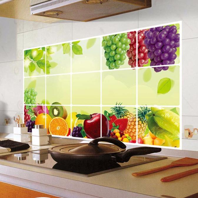 Practical Wallpaper kitchen Wall Stickers Kitchen Oilproof Removable Wall Stickers Art Decor Home Decal Fruit stickers