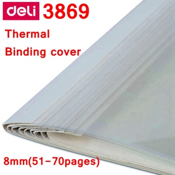 [ReadStar]10PCS/LOT Deli 3869 thermal binding cover A4 Glue binding cover 8mm (51-70 pages) thermal binding machine cover