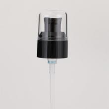 Plastic treatment pump with transparent cover for cream