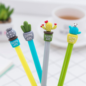 4 pcs/set Novelty Strong Cactus Plant Gel Pen Ink Marker Pen School Office Supply Escolar Papelaria black ink 0.05mm Child gift