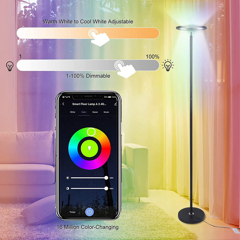 RGBCW Color Changing Floor Lamp