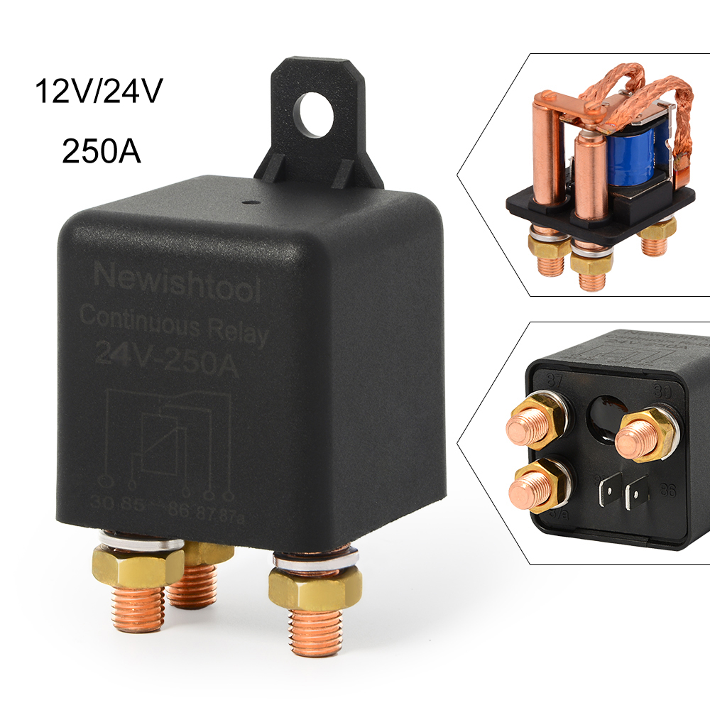 Car Relay 12V 24V 250A High Power Car Starter ON/OFF Relays Socket 5Pin Continuous Type Auto Truck Motor Battery Control Device