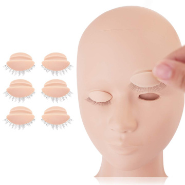 Training Mannequin Head False Eyelash Extension Practice Head Model replacement Silicone Removable Eyelids Makeup Tools