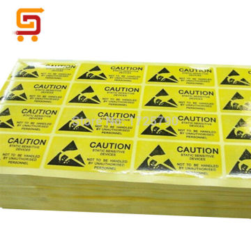 100pcs/lot CAUTION Sticker ESD Warning Labels 55x25mm Waterproof PVC Material Adhesive