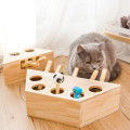 Pet Indoor Solid Wooden Cat Hunt Toy Interactive 3/5-holed Mouse Seat Scratch Products For Pet Apparel Accessories Hot Sale #R20