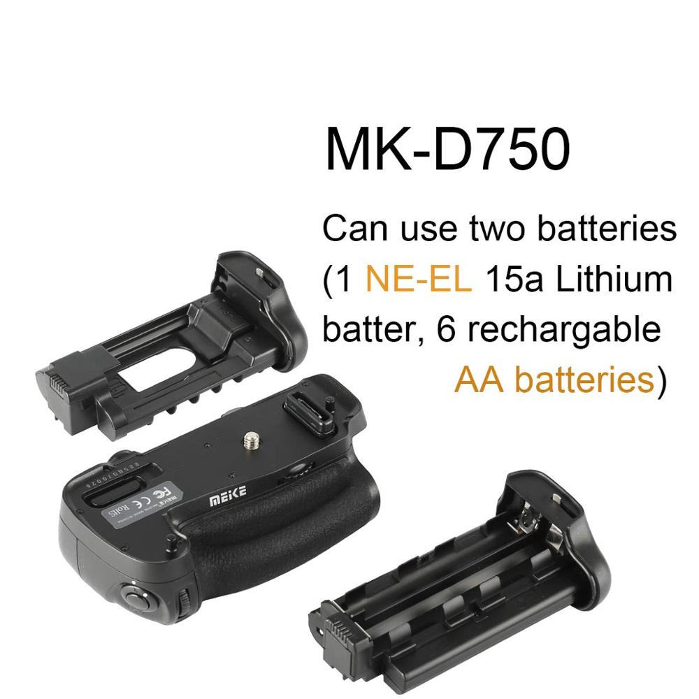 Meike MK-D750 Battery Grip Pack for Nikon D750 DSLR Camera Replacement as MB-D16 as EN-EL15 Battery