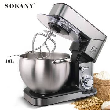 10L 2000W,Stand Mixer,Stainless Steel Kneading Machine,Electric Food Mixer with Blender 2 Hook And Wire Whip, 6 Speed Food Mixer