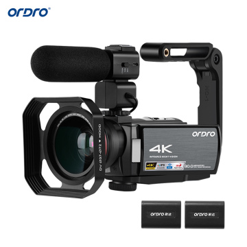 ORDRO Video Camera 4K WiFi Digital Camcorder DV 30MP 16X 3
