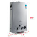 Hot Water Heater 6/8/10/12/16/18L Liquefied Petroleum Gas Water Heater Tankless Instant Boiler with Shower Head and LCD Display