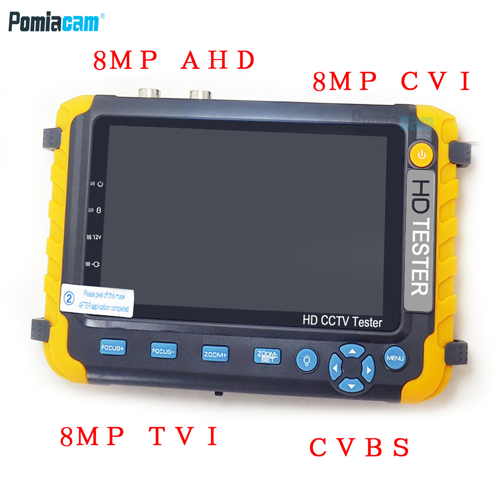 IV8W CCTV tester monitor for 8MP AHD TVI CVI CVBS camera testing RS485 PTZ control VGA HDMI input UTP Cable testing