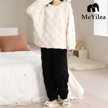 Women Coral Fleece Warm Homewear Set
