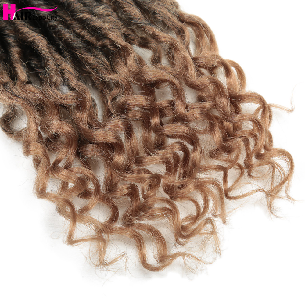20" Goddess Faux Locs Crochet Hair Synthetic Braiding Hair Extensions With Curly Ends New Stytle 24Stands/Pack Hair Expo City