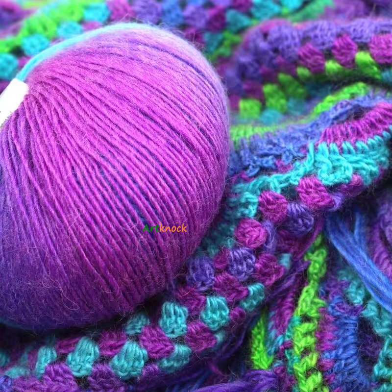 2pcs X50g Rainbow Yarn wool crochet yarn fancy lana knitting yarn croche laine Hand Knitting Colorful Soft Fine