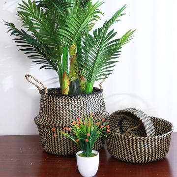 Multi-size Rattan Basket Flower Pot Natural Plant Knitted Basket Pot Laundry Basket Sundries Toys Braided Home Storage Baskets