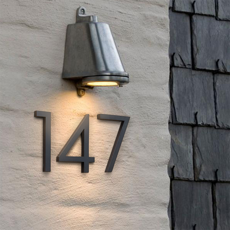 15 cm Big Black House Number Floating Sign Modern Door Numbers Building Signage Outdoor Huisnummer Numeros Casa Address BO