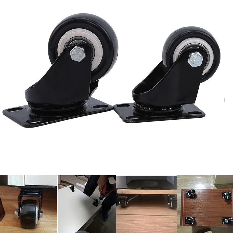 2/1.5 Inch Heavy Duty Universal Swivel Plate Casters Quite Mute No Noise No-slip Castors Markless Wheels