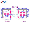 20pcs SOP14 SSOP14 TSSOP14 to DIP14 Pinboard SMD To DIP Adapter 0.65mm/1.27mm to 2.54mm DIP Pin Pitch PCB Board Converter Socket