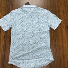 Slim Fit Short Sleeved Print Cotton Men's Shirt