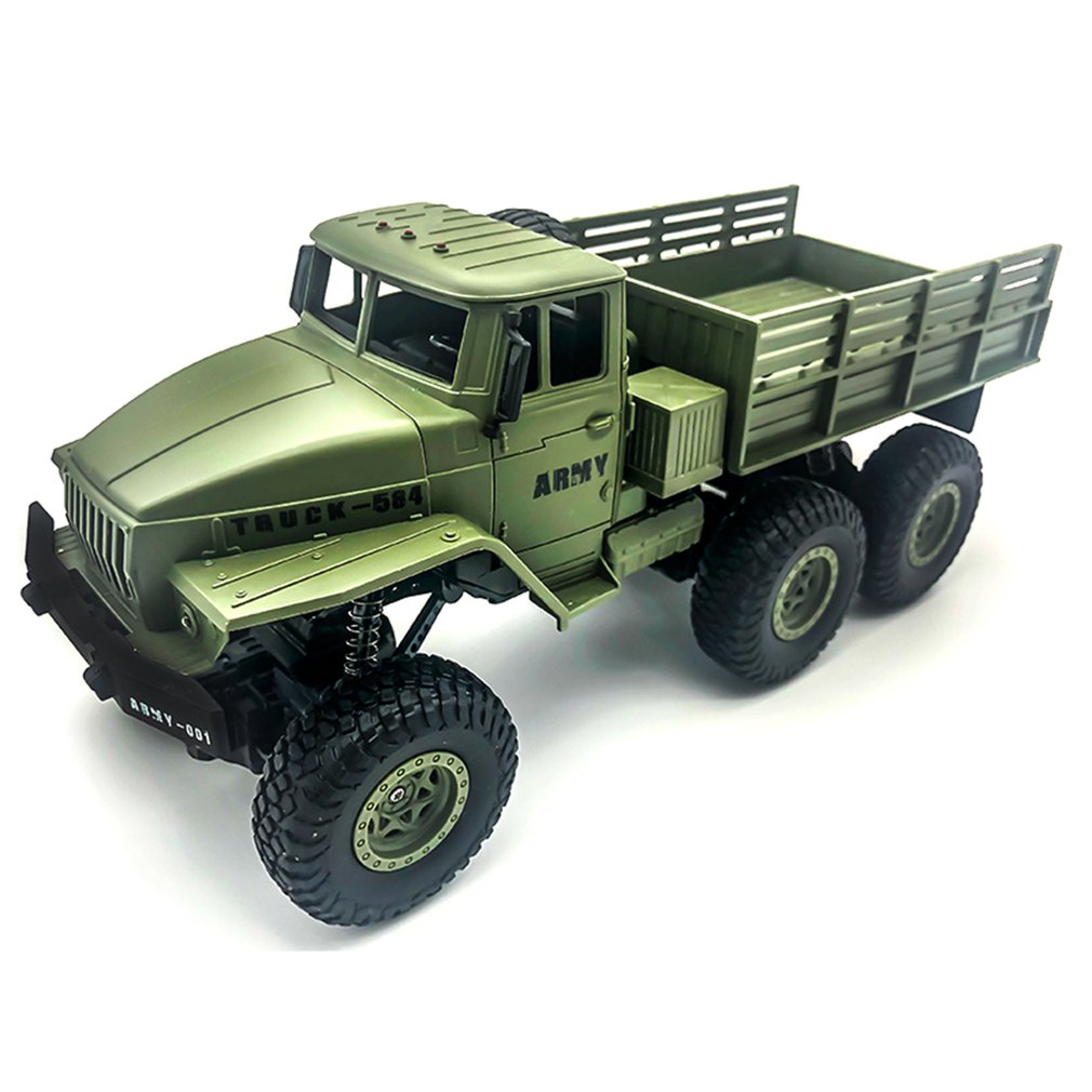 1:16 High Speed RC Car Military Truck 2.4G Six-wheel Remote Control Off-road Climbing Vehicle Model Toy for Kids Birthday Gift