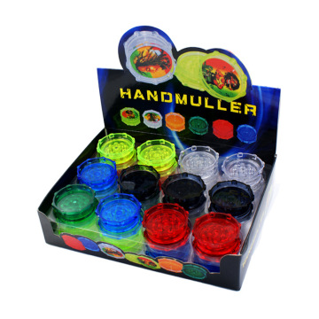 24 Pcs/Box Plastic Herb Grinder 2 Layers Dia 52MM Tobacco Spice Crusher Hand Muller Smoking Accessories,Mixed Color