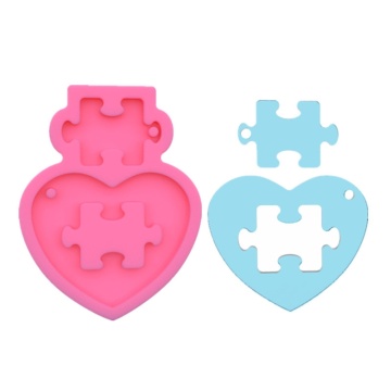 DIY Crafts Pendant Silicone Mould Jewelry Necklace Making Tool Super Glossy Love Heart Keychain Crystal Epoxy Resin Mold