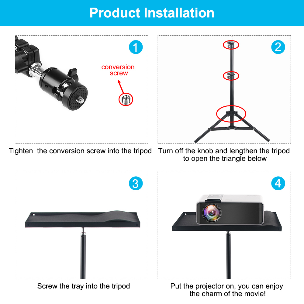 110cm 160cm Universal Portable TD90 TD60 W18 C2 Projector Bracket Projector Tripod Stand Mount Laptop Camera Projection Tripod