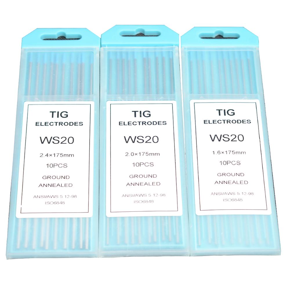 Tig Tungsten Electrodes 1/25"1/16"2/25"3/32"1/8"5/32"1/8"5/32"*7"length WT20 WC20 WS20 WL15 20 WP20 Tig Welding Electrodes