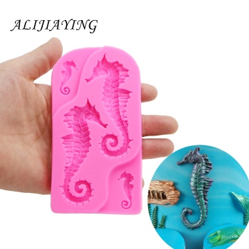 DIY Seahorse Fondant Sugarcraft Silicone Mould Cake Decoration Tools Baking chocolate Polymer Clay Resin Mold D1418