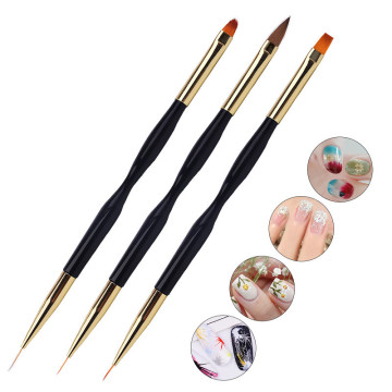 1PC Double Head Nail Art UV Gel Polish Design Dot Painting Detailing Pen Brushes