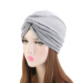 Bohemian Cotton Headband Hat Twist Cap Indian Chemotherapy Muslim Women Elastic Turban Beanie Scarf Hair Loss Cover Headwear