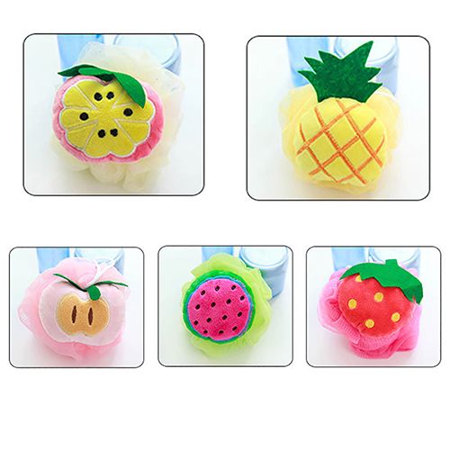 1Pcs Soft Fruit Shape Bath Puff Shower Sponge Body Foam Bubble Net Ball Body Scrub