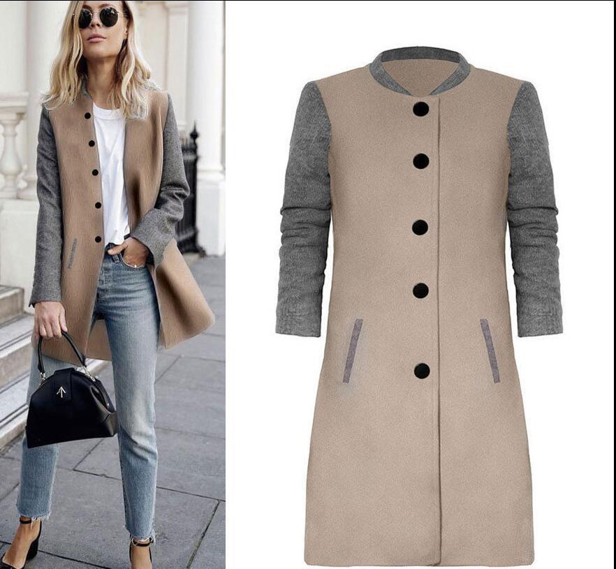 2018 Women Autumn Winter Coats Jackets Female Warm Wool Blends Coat Fashion streetwear Casual long Jacket