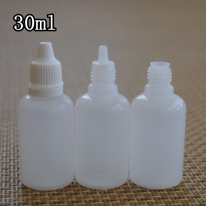 Free Shipping 100 pcs/lot 30 ml 1 OZ Plastic CHILD PROOF childproof Dropper Bottles NEW LDPE Dispense Store Liquids