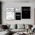 Fashion Coco Quotes Posters and Prints Modern Black White Marble Vogue-Pictures Print Canvas Painting for Living Room Home Decor